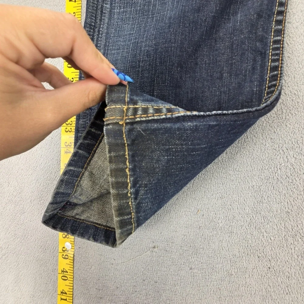 Vintage Levis 504 Jeans Mens Blue Straight Engineered Altered Hem Fits 31x30